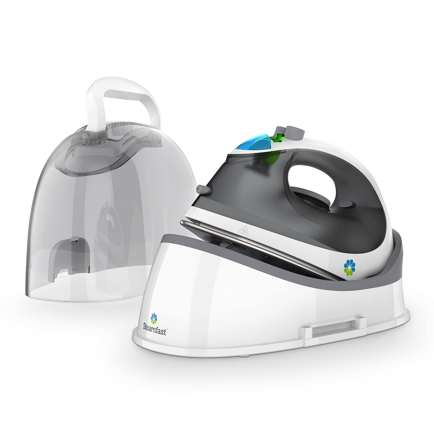 Plancha de Vapor Inalámbrica Steamfast Blanca con Placa Antiadhesiva y Funda de Transporte