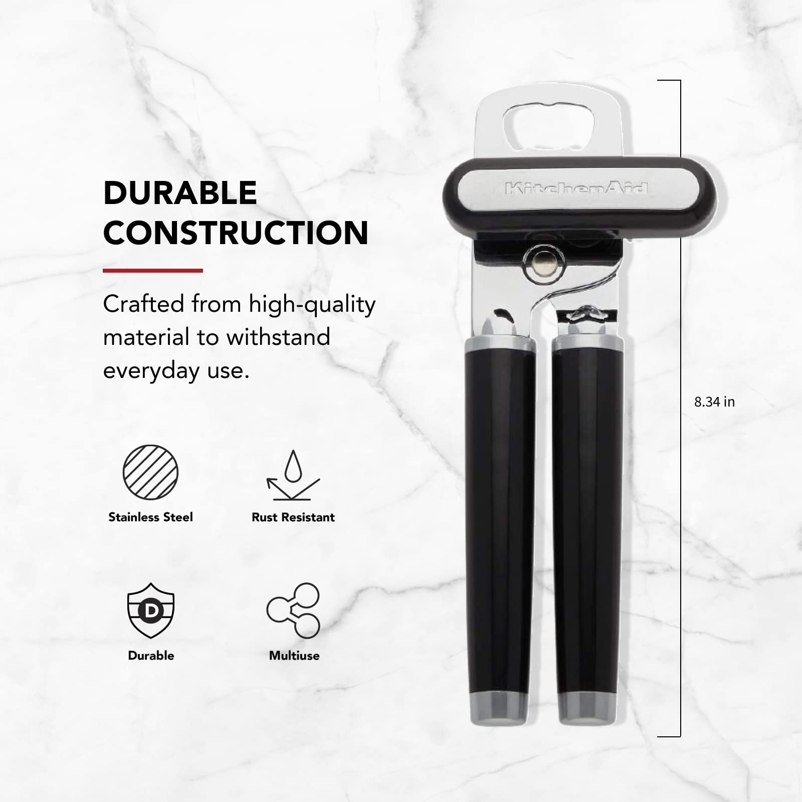 KitchenAid - Abrelatas multifunción clásico, color negro, talla única