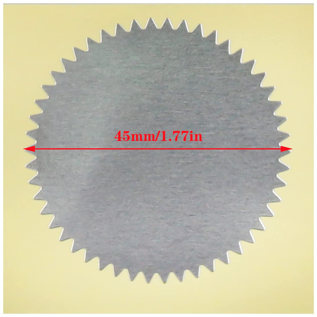 Chenjin - 100 calcomanías de grabado en blanco autoadhesivas, selladas, metálicos, plateadas, certificados, bordes festoneados, estampados, calcomanías de papel de aluminio en relieve