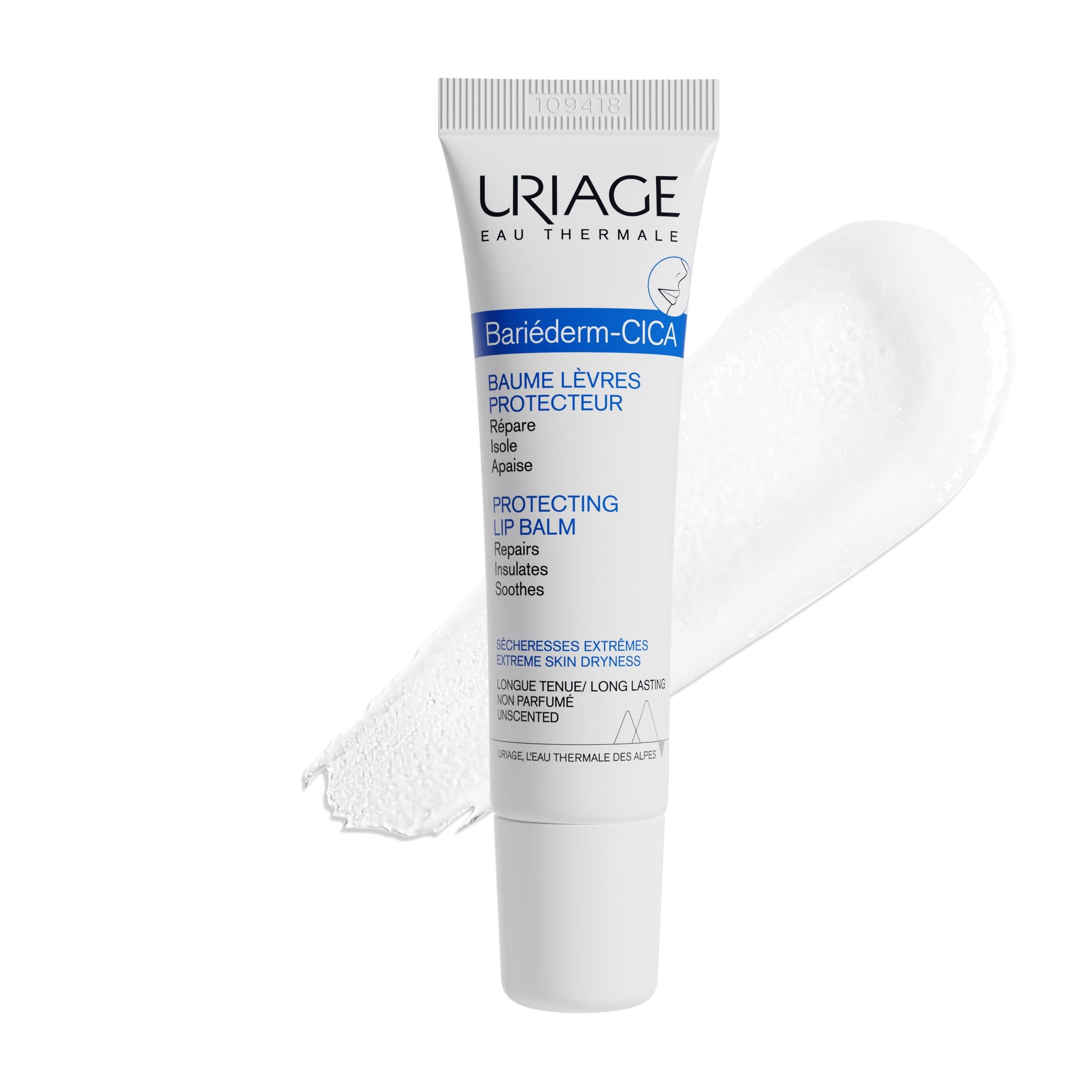 Uriage Bariéderm-Cica Labios Bálsamo Protector con Glicerina - Repara, protege y calma instantáneamente los labios muy secos, agrietados y dañados. Bálsamo labial reparador extra rico para un confort duradero - Sin Perfume