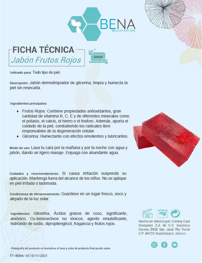 Kit Bena Serum Hidratante Tonico Acido Hialuronico Crema Facial Jabon Frutos Rojos y Mascarillas