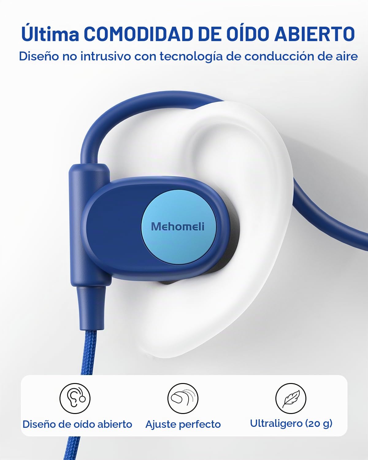 Auriculares Mehomeli Abiertos con Conducción de Aire 3,5 mm para Niños