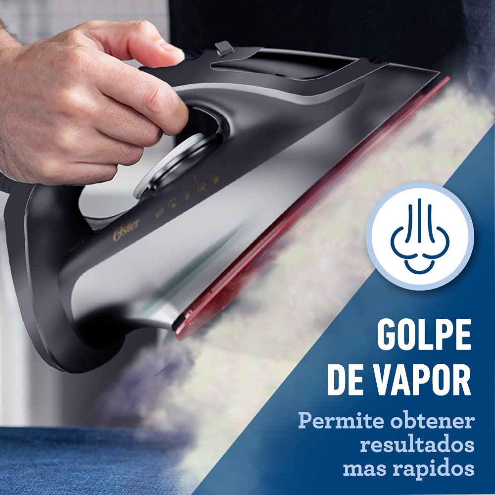 Plancha de Vapor Oster Negra Tecnología Aerocerámica