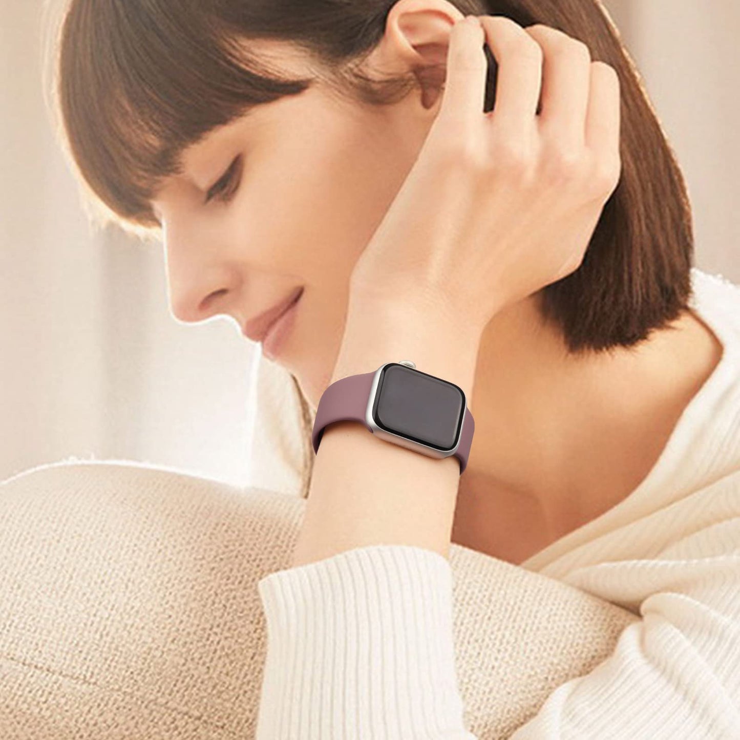 Paquete de Bandas de Silicona Líquida para Apple Watch 42mm Rojas para Mujeres y Hombres