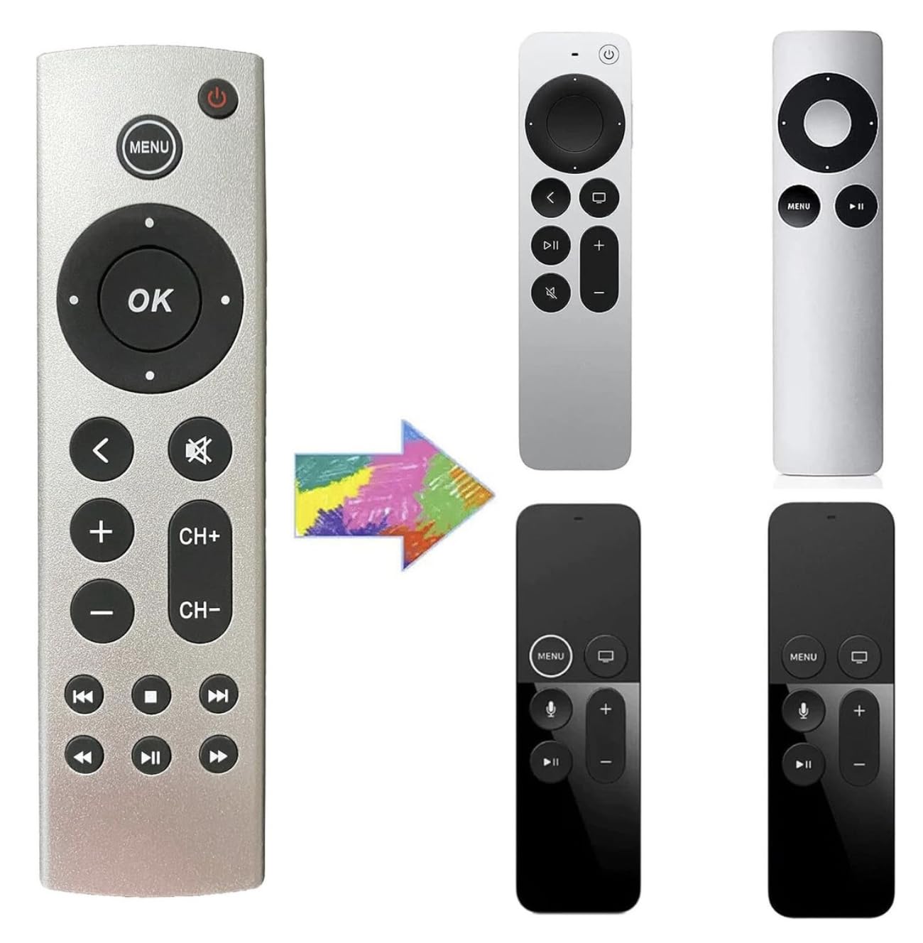 CONTROL EXPERT Control Remoto Compatible con Apple TV Generación 3, 2, HD, 4k