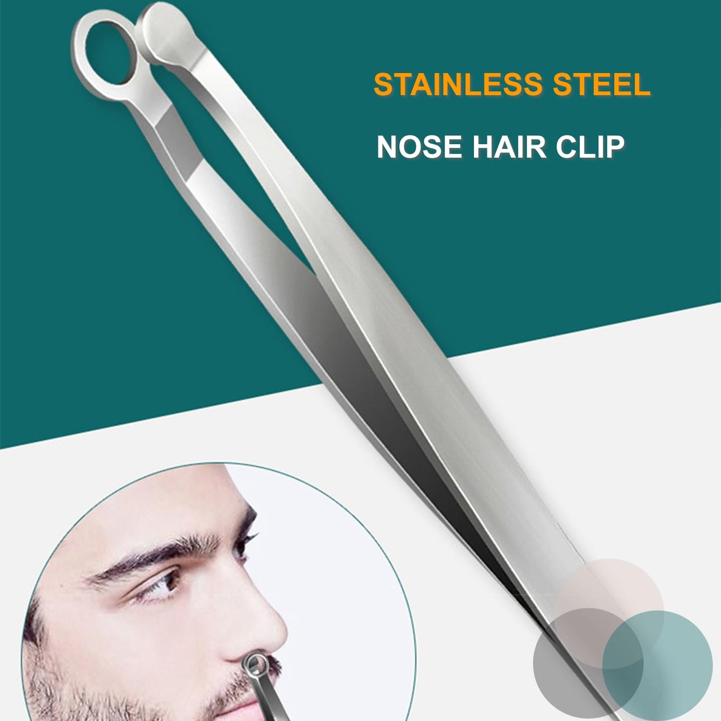 Hysotok - Cortapelos para nariz, tijeras de pelo de acero inoxidable para nariz, punta redonda, fácil de cortar, pinzas para recortar el pelo de nariz, cejas para hombres y mujeres