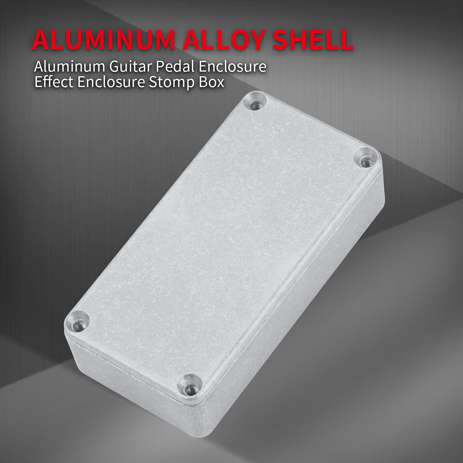 DaierTek - Caja de pedal de efecto guitarra 1590G, caja de aluminio de metal fundido a presión, 3.9 x 1.9 x 1.9 pulgadas, 100 x 50 mm x 25.5 mm, tamaño de carcasa con patas de goma