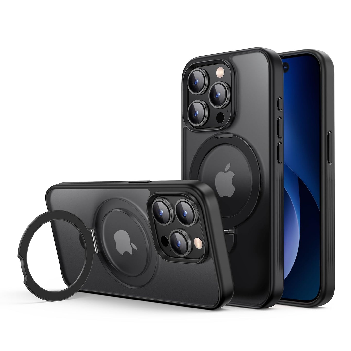 Funda para iPhone 15 Pro MAX UGREEN MagSafe Mate Cepillada con Soporte Anillo Plegable y Protección Anti-Caídas