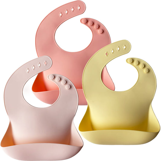 Juego de Baberos de Silicona Moonkie Verde Sin BPA para Bebé de 6 a 12 Meses con Bolsillo Recolector