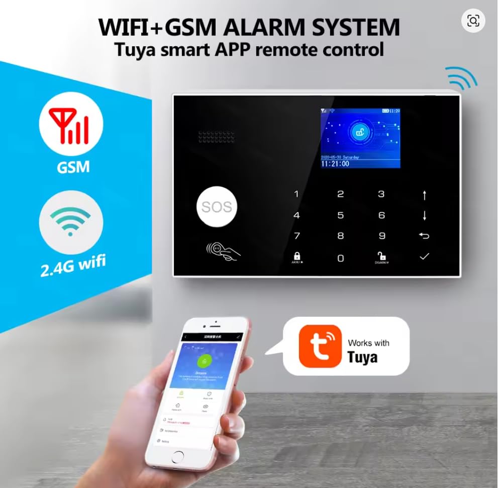 Sistema de Alarma de Seguridad WiFi GSM con Smart Life y Alexa para el Hogar