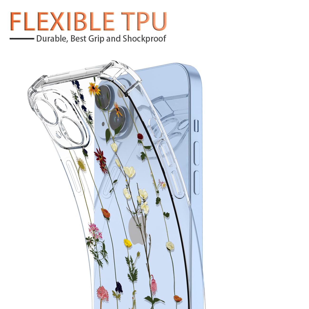 GTBDEKI - Funda para teléfono de honor X8A, funda CRT-LX1 con protector de visualización, funda transparente con patrones de jardín de flores para honor X8A floral Garden