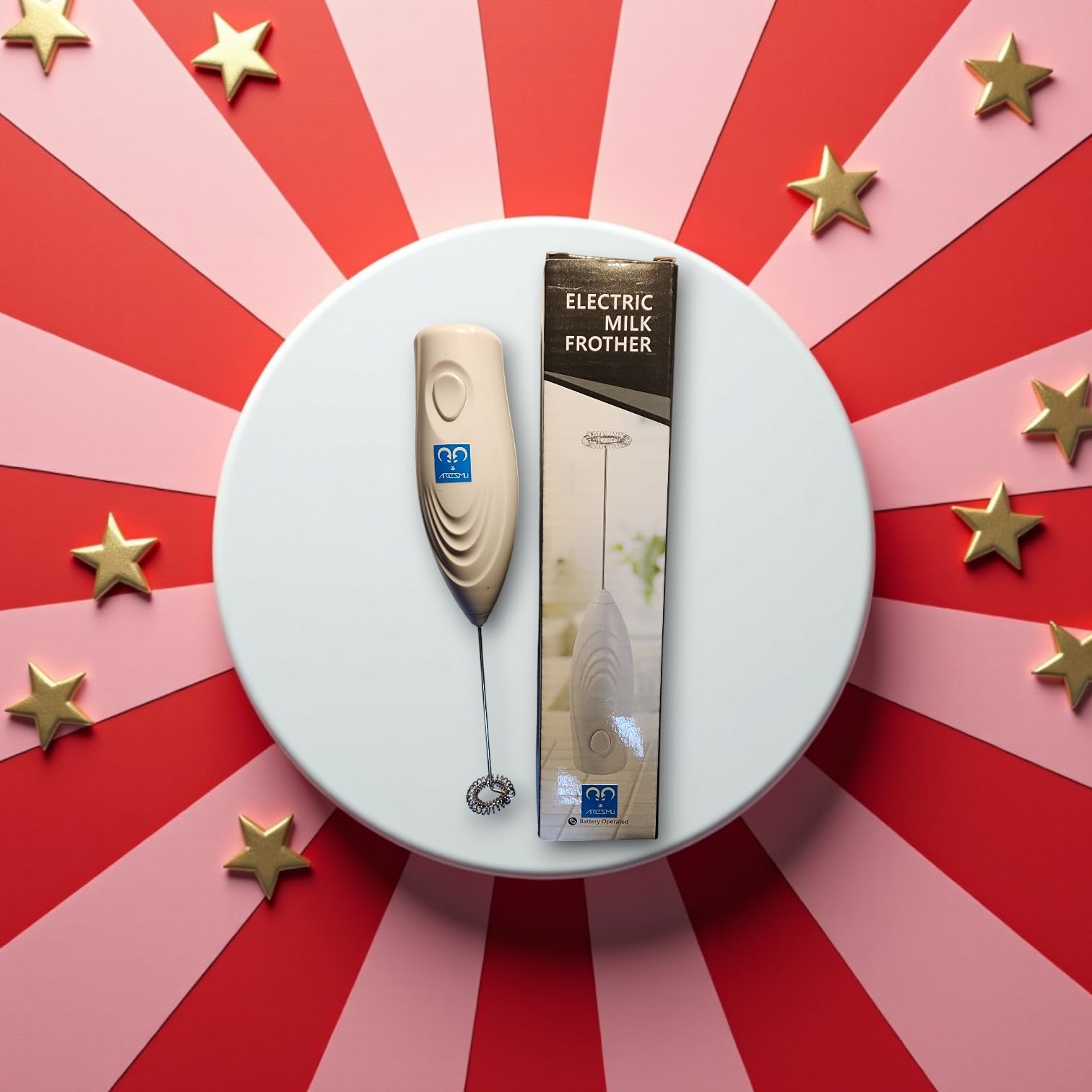 Espumador de Leche Eléctrico Blanco con Pilas
