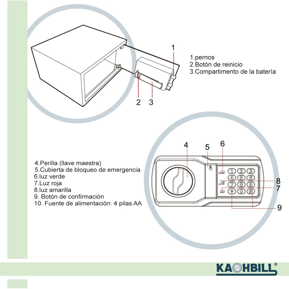 Caja Fuerte Digital Pequeña 20x31x20 cm modelo CF01 con Cierre Electrónico, Ideal para Hogar u Oficina caja pequeña