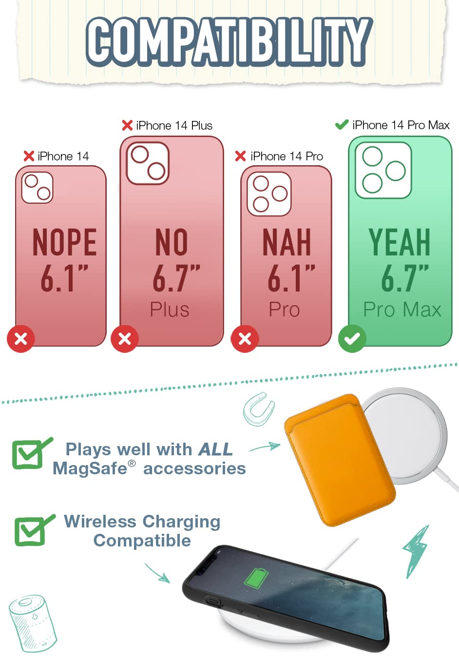 Funda Protectora Smartish iPhone 14 Pro MAX Intergaláctico Compatible con MagSafe Resistente y con Agarre Robusto