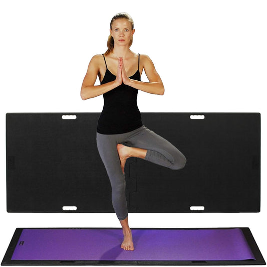 LifeBoard - Tabla de esterilla de yoga para alfombras o exteriores, color negro, piso portátil para mejorar yoga, pilates o ballet, resistente y grueso, por LifeBoard