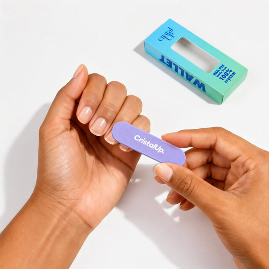 Lima de uñas de cristal Cristal UP de 1,6 pulgadas, lima de vidrio ideal para la billetera, duradera, ecológica, suave con las uñas, perfecta para viajes, hogar, oficina y en movimiento, compacta