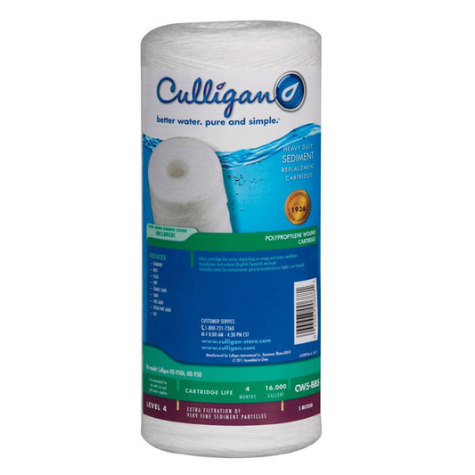 Culligan CW5-BBS Heavy Duty Polypropylene Sediment Filter Cartridge for Whole House System, White, 5 Micron
