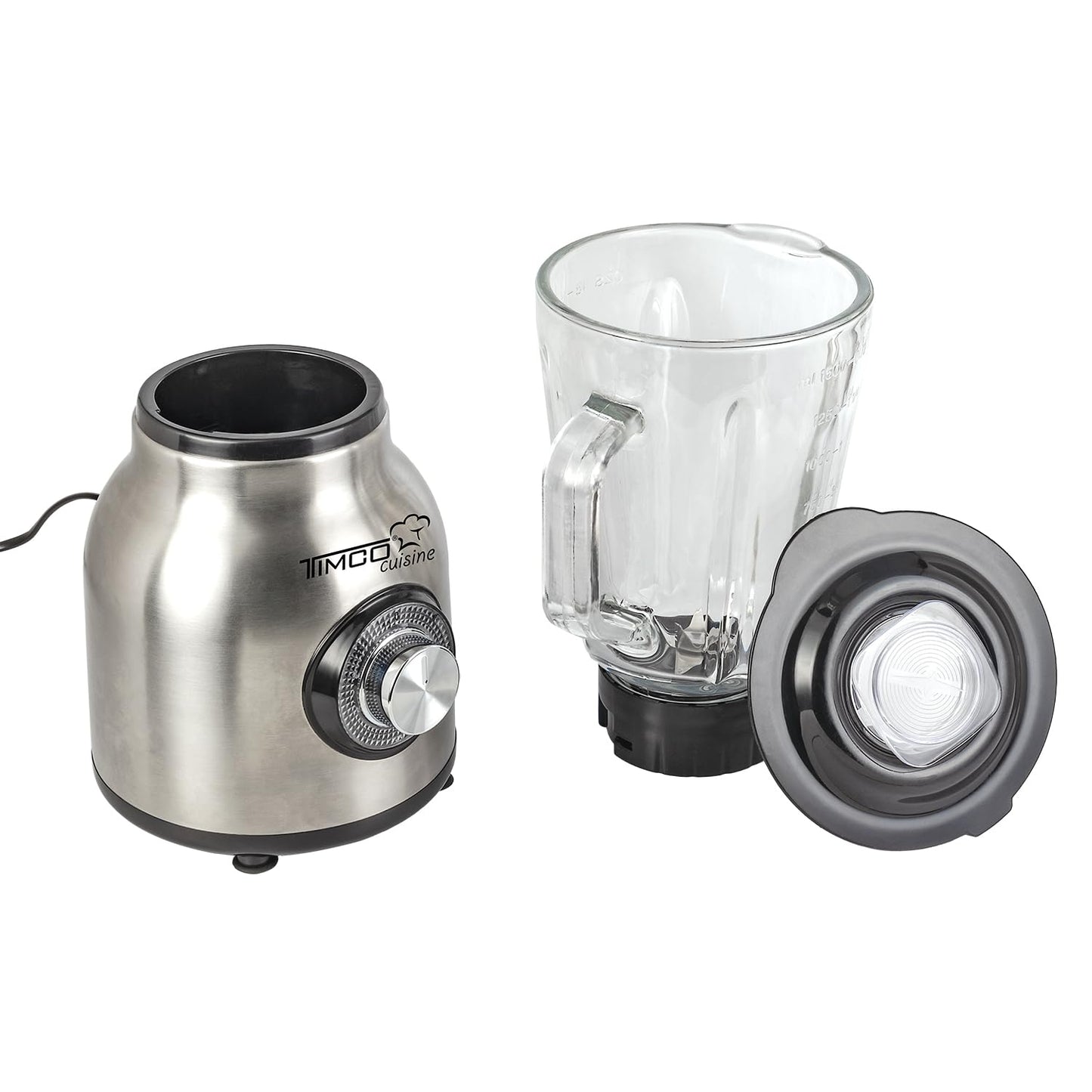 Licuadora Vaso de Vidrio 1.5 litros Inoxidable Timco LICX921