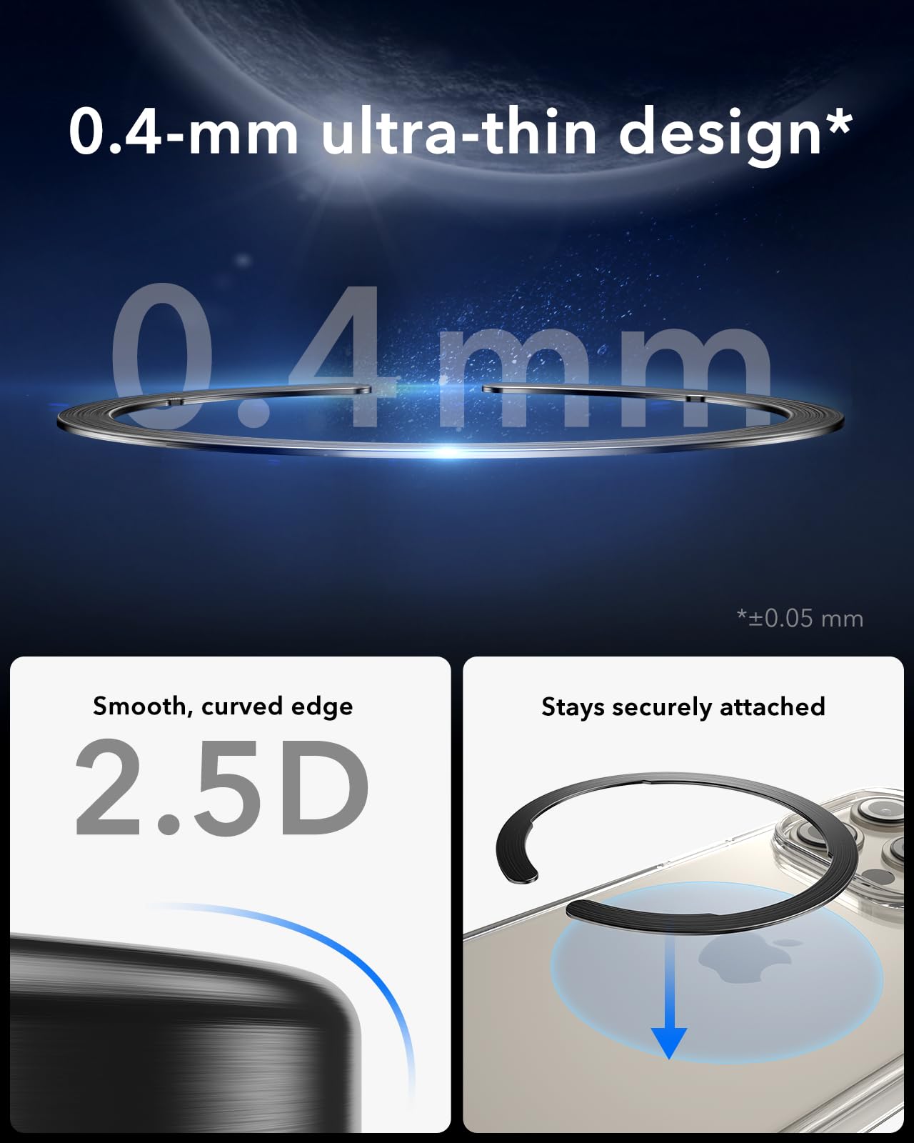 Anillo Ultrafino ESR MagSafe Transparente para Conversión de Cargador Inalámbrico iPhone y Galaxy