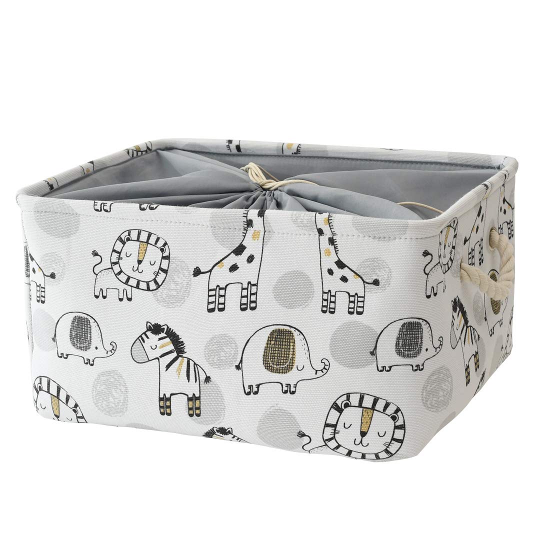 INough Canastas de juguetes para niños, organizador de juguetes, canasta de almacenamiento para niños, decoración para habitación de bebé, canastas de lavandería con cordón de girafa, regalos para el
