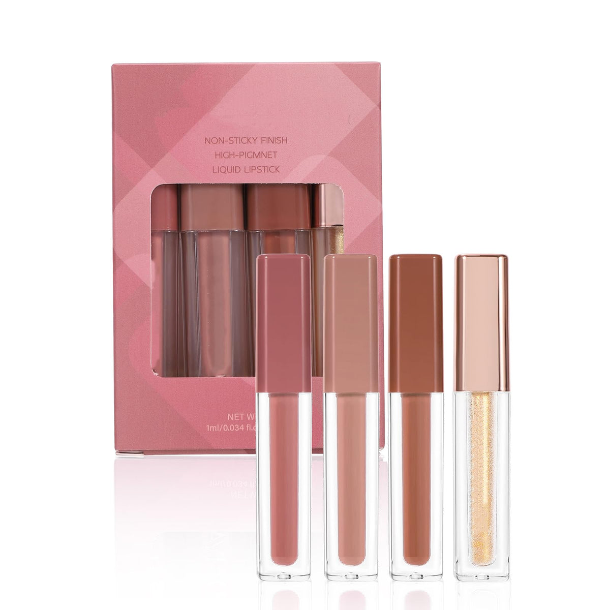 Allphv Set de Labiales Líquidos 4 Piezas- Kit de Maquillaje Diario (C)