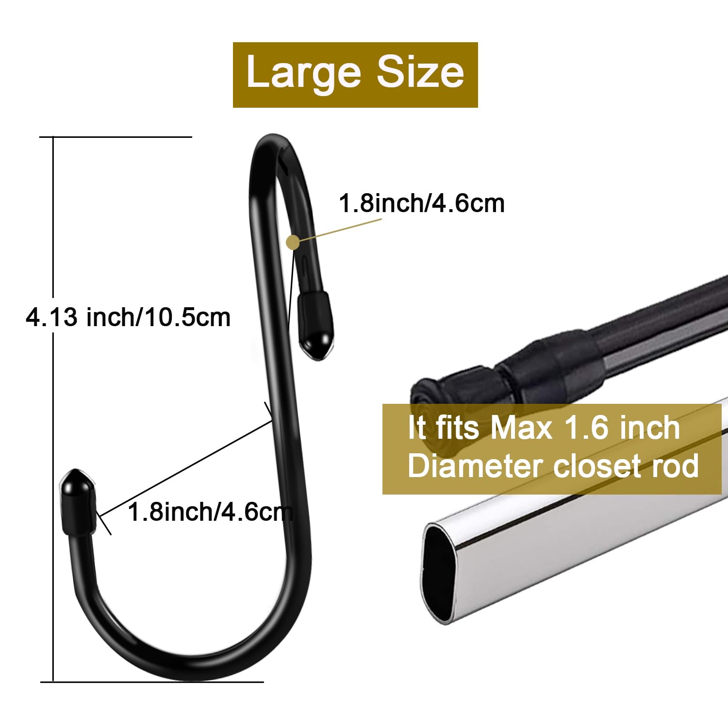 HiGift - Paquete de 8 perchas para clóset, con revestimiento de vinilo, diseño giratorio único, ganchos para colgar bolsas, ganchos grandes de 5 pulgadas, organizador para colgar en el clóset, bolsos