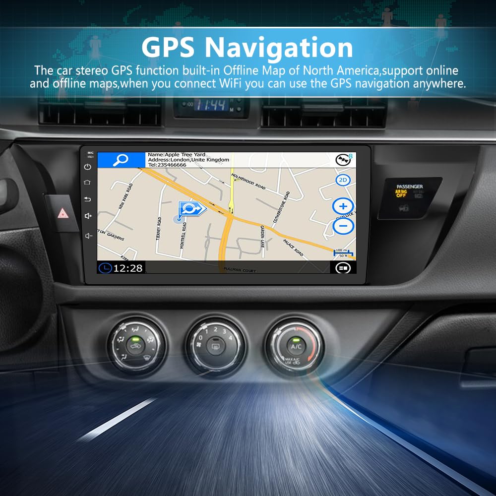 Vratzn Android 13 Radio de coche estéreo para Toyota Corolla 2014 2015 2016 con Carplay Android cámara de respaldo automático Bluetooth