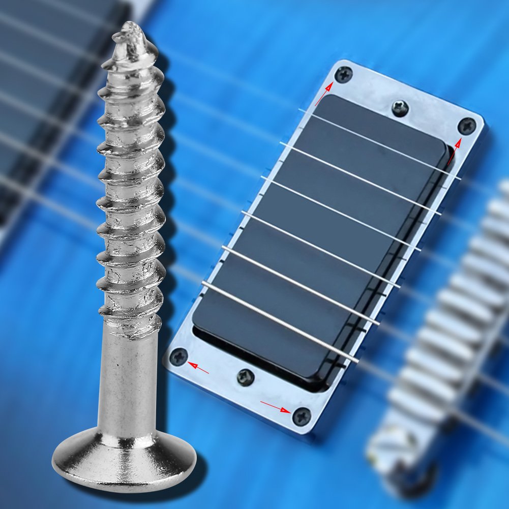 Tornillos guitarra el¨¦ctrica Humbucker Pickup guitarra marco de recogida Tornillos de fijaci¨®n de accesorios de guitarra 40 piezas Set(Plata) levantar