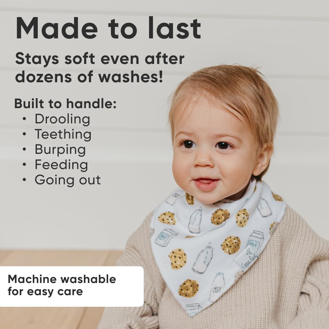 Baberos para Bebé Baby Bandana Drool Bibs for Drooling and Teething 4 Pack Gift Set ?Chip Set? by Copper Pearl