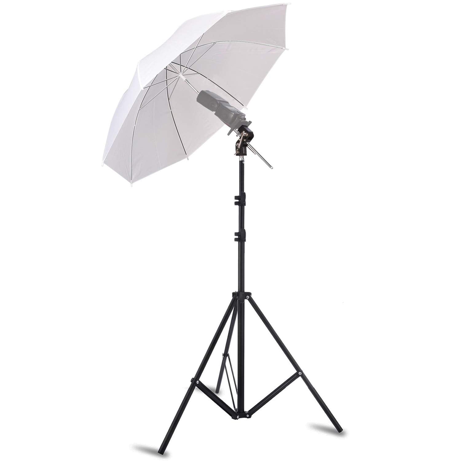 Selens Photo Umbrella Kit 33"/84cm White Soft Umbrella with Light stand and Metal Flash Bracket Mount for Portrait Photography, Studio and Video Lighting