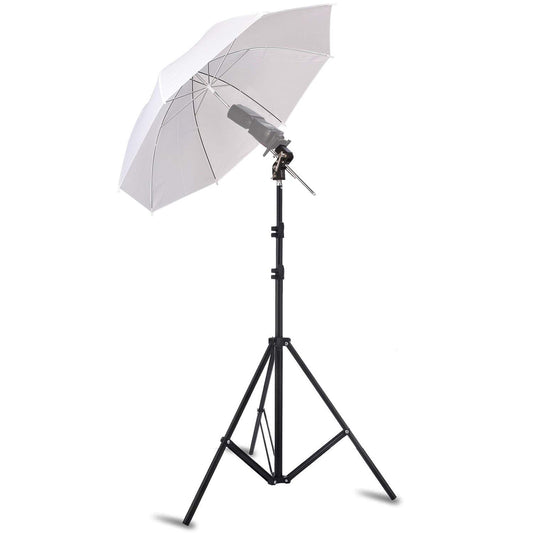 Selens Photo Umbrella Kit 33"/84cm White Soft Umbrella with Light stand and Metal Flash Bracket Mount for Portrait Photography, Studio and Video Lighting