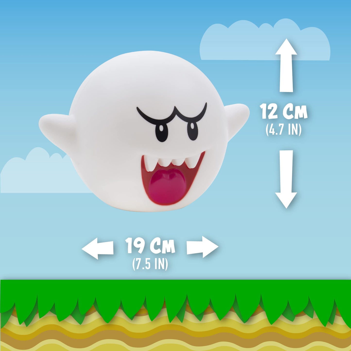 Lámpara Paladone Boo Super Mario Luz Original Nintendo Gamer 12 cm