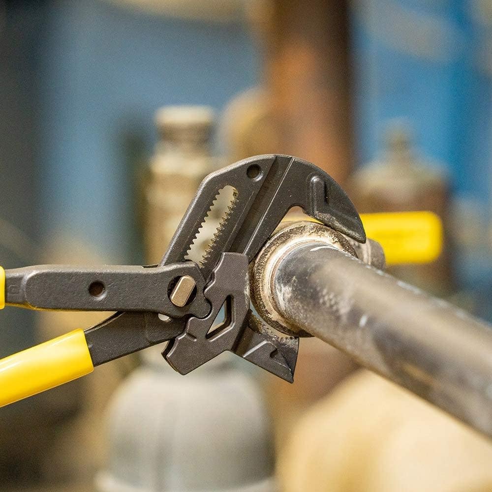 Klein Tools D53010 - Llave de alicates multiuso de alto apalancamiento con mandíbula de doble cara ajustable y reversible, dientes suaves y moleteados, 10 pulgadas