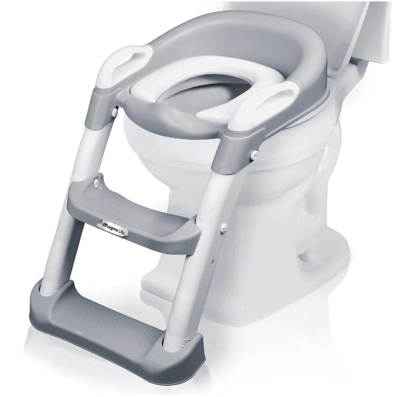 MAGMALIFE Baño Entrenador para Bebé, Asiento Entrenador para Baño con Escalera Antideslizante, Taburete Plegable Infantil para Taza de Baño, Fácil de Guardar, Asiento Ergonómico, Edad de 2 a 5 Años