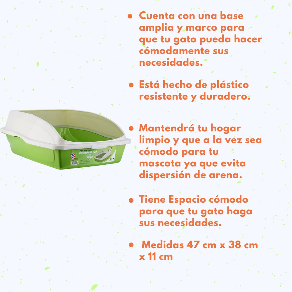Arenero Abierto Vanness Tamaño Grande con Marco para Gato