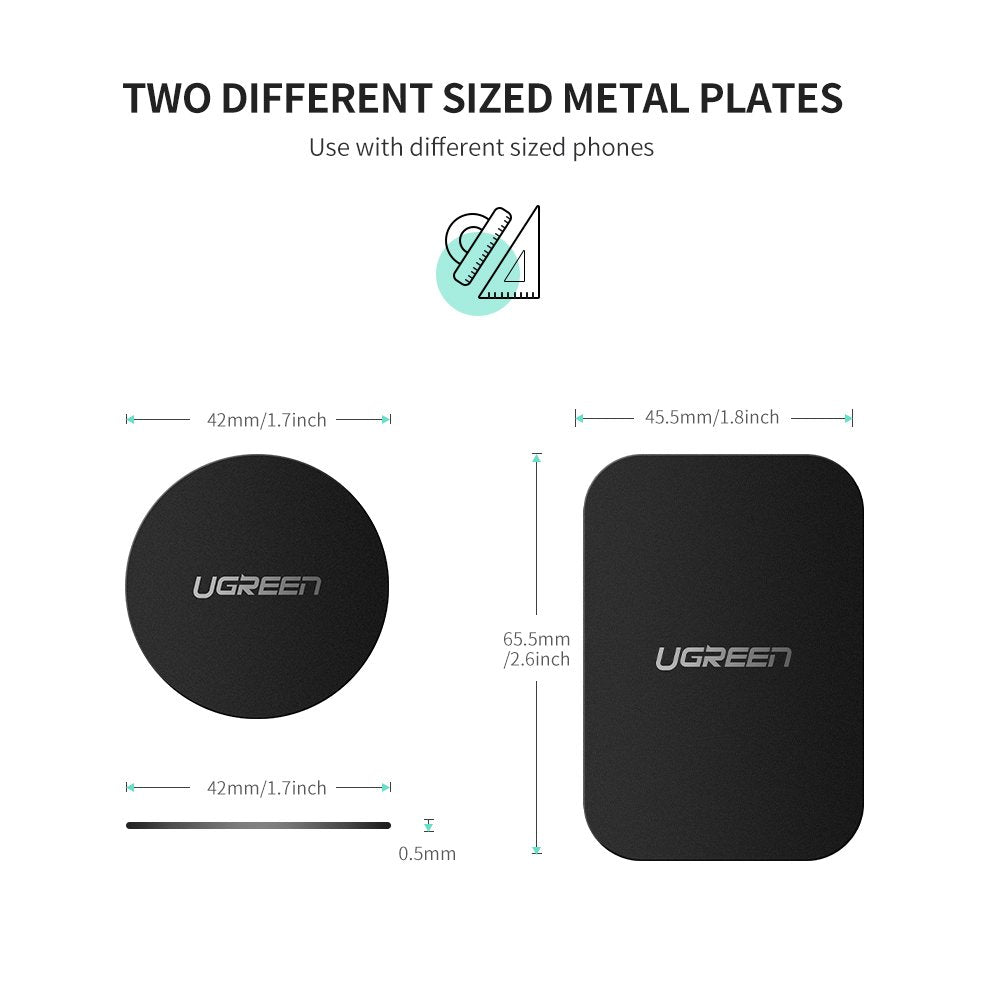 Láminas Metálicas para Soporte Celular UGREEN Reemplazo Adhesivo para Automóvil