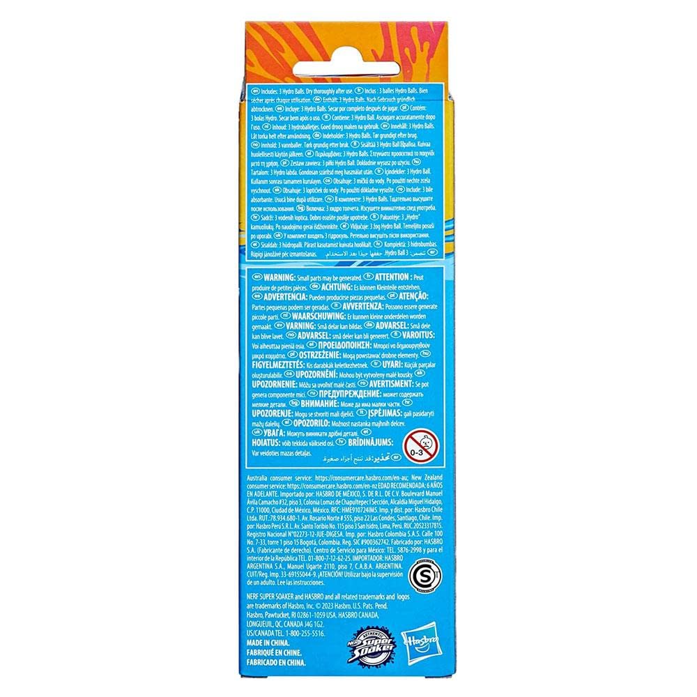 Juguete Nerf Super Soaker Hydro Balls Azules Recarga Rápida para Niños