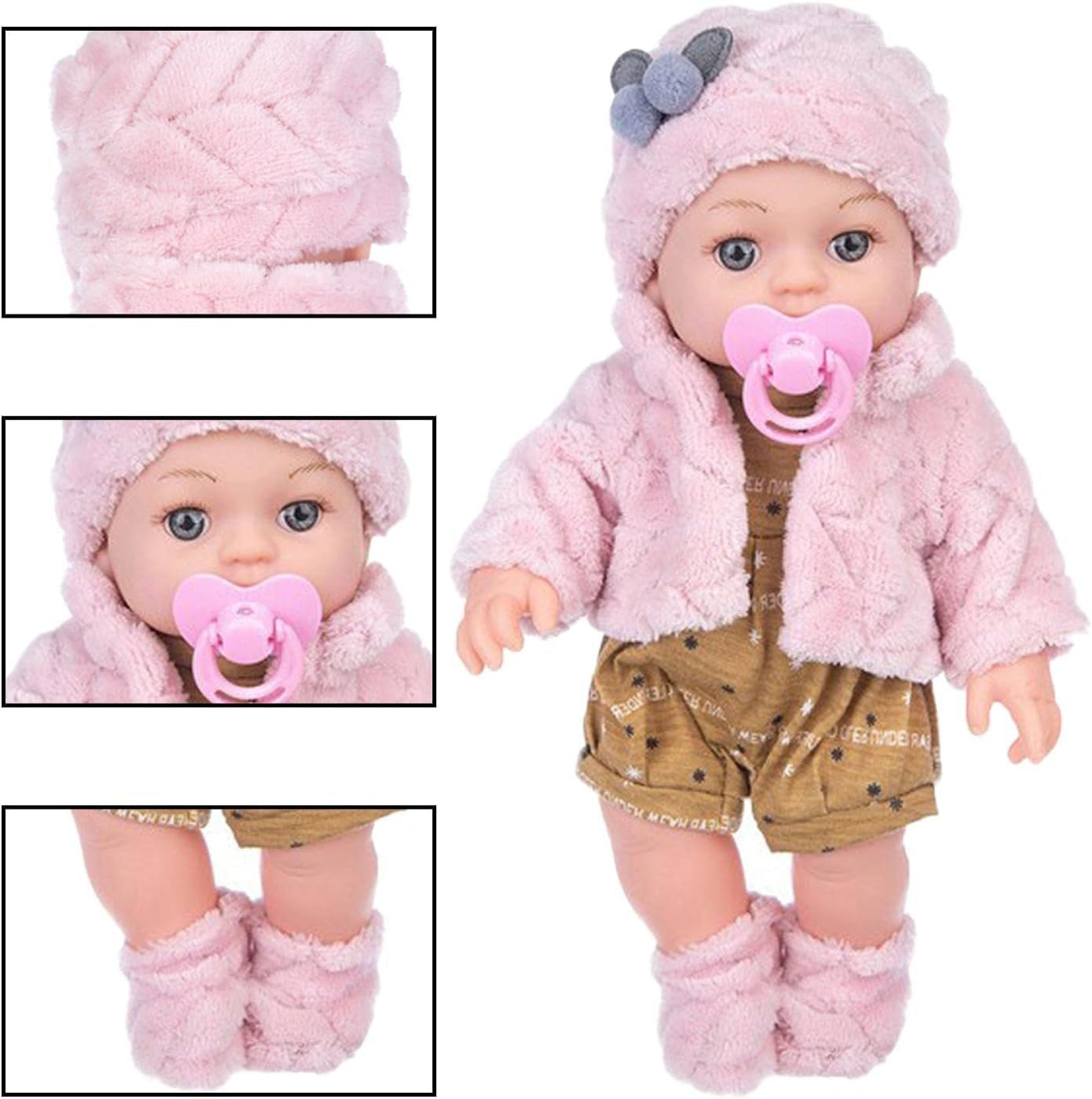 Muñeca Reborn Doll de Silicona Abrigo de Felpa para Baño