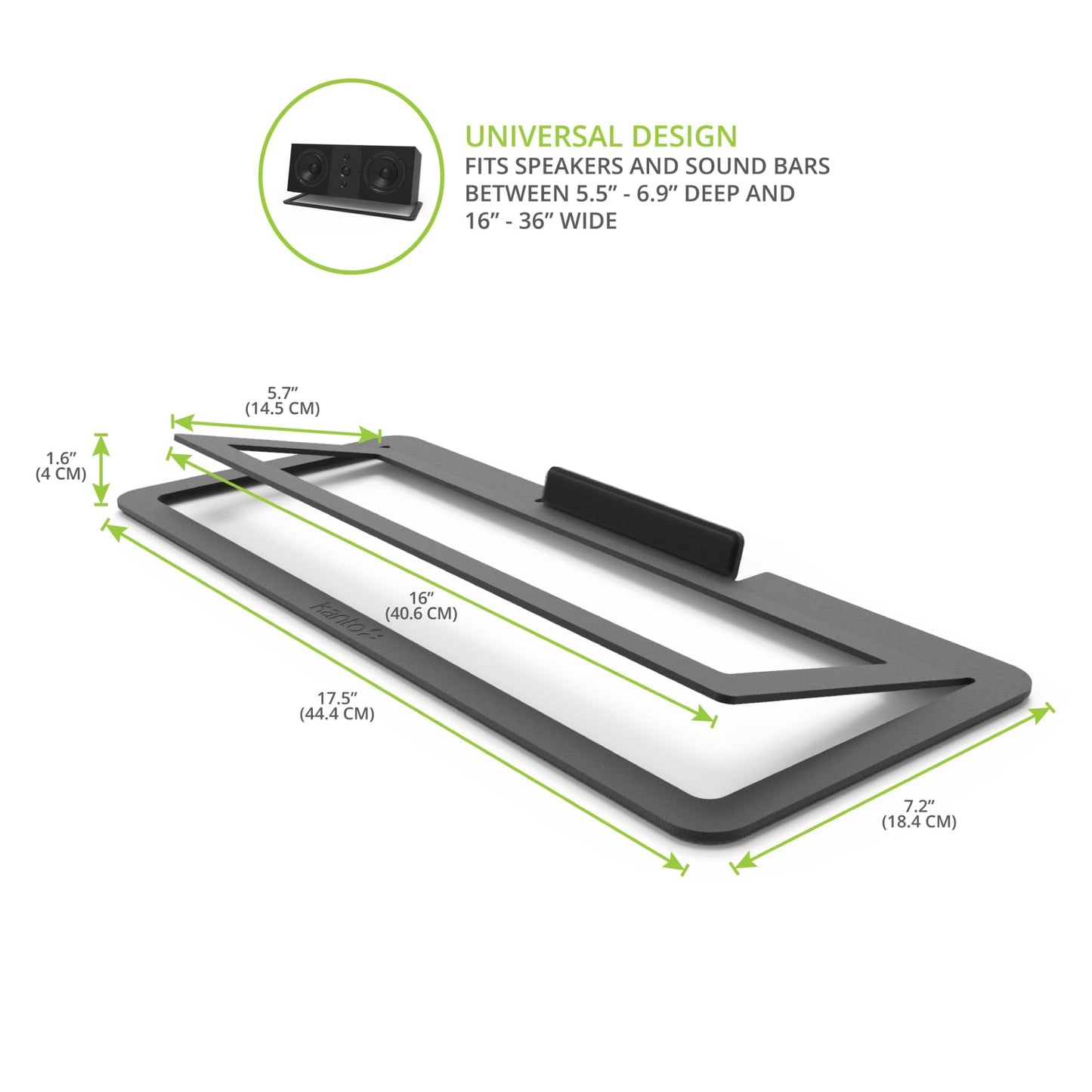 Kanto S10 Low-Profile Sound Bar/Center Channel Speaker Stand (Black)