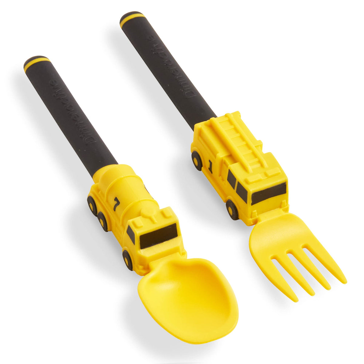 Dinneractive - Juego de utensilios para niños, tenedor y cuchara para niños pequeños, 2 piezas