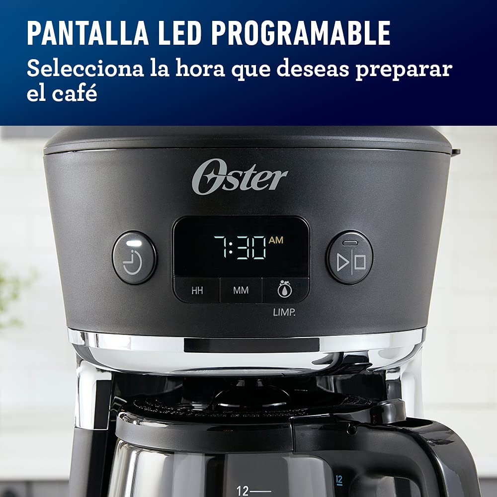 Oster 2083222 Cafetera Drip, color Gris/Negro