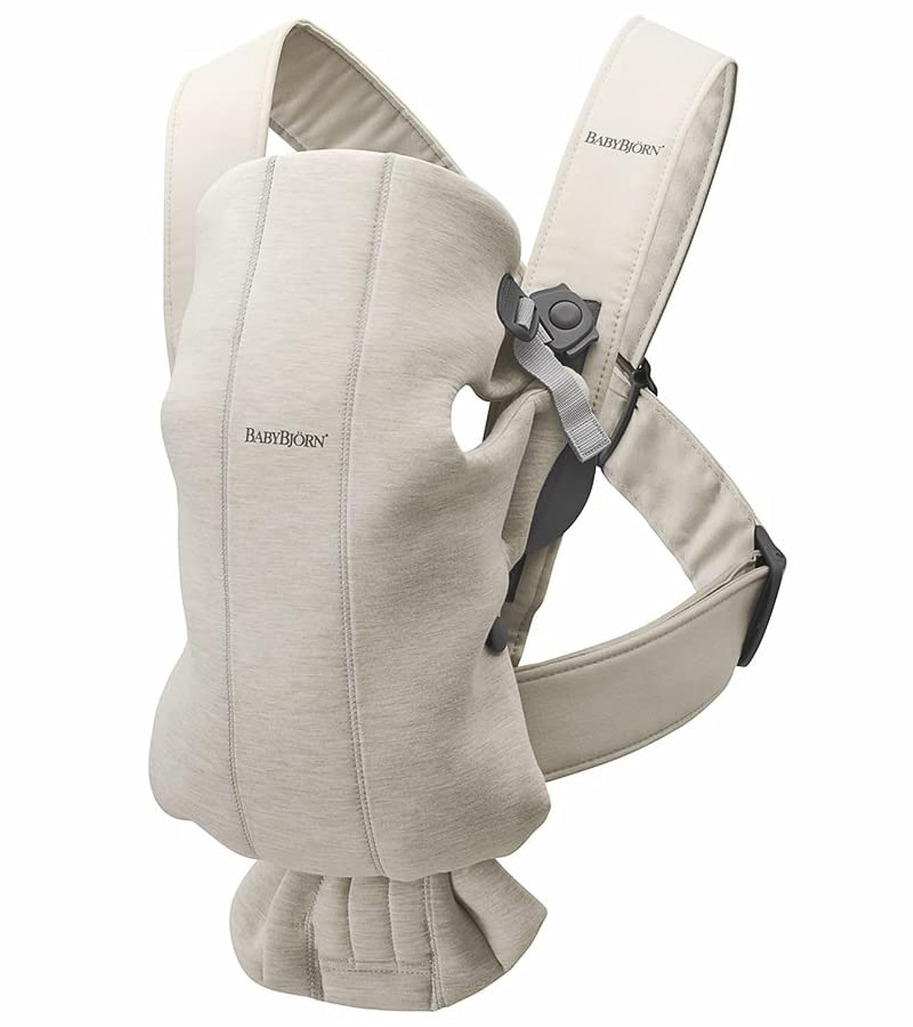 BabyBjörn Canguro Portabebé Mini, Jersey 3D, Beige claro