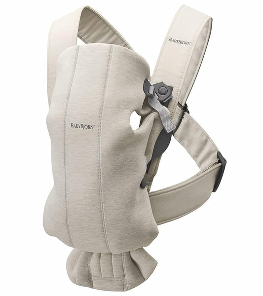 BabyBjörn Canguro Portabebé Mini, Jersey 3D, Beige claro