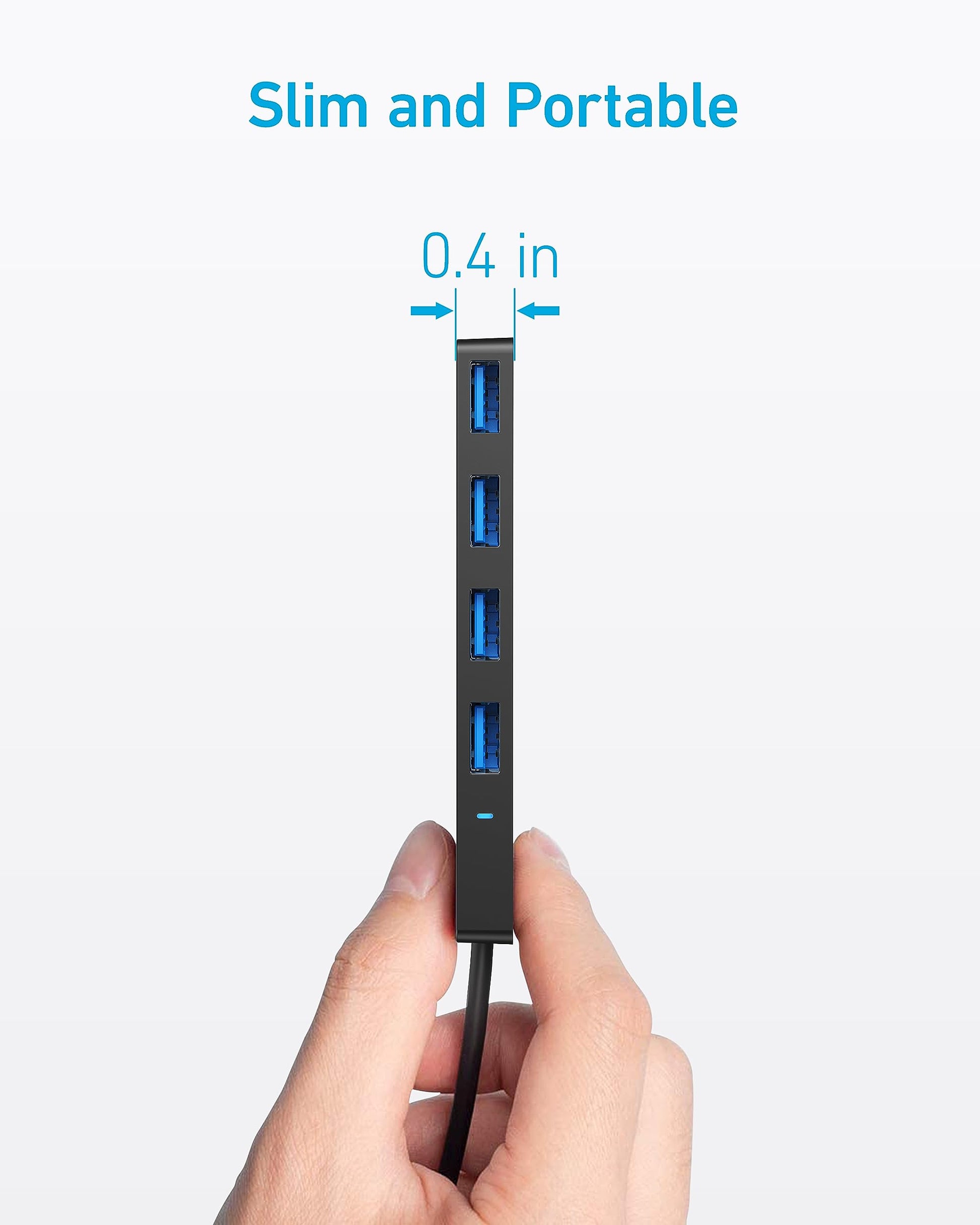 Hub USB 3.0 Anker Negro Ultrafino para MacBook y Más