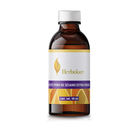 Herbolare - Aceite de Sésamo Extra Virgen 50 ml | Base Natural para Aromaterapia, Masaje e Hidratación Profunda | Rico en Antioxidantes