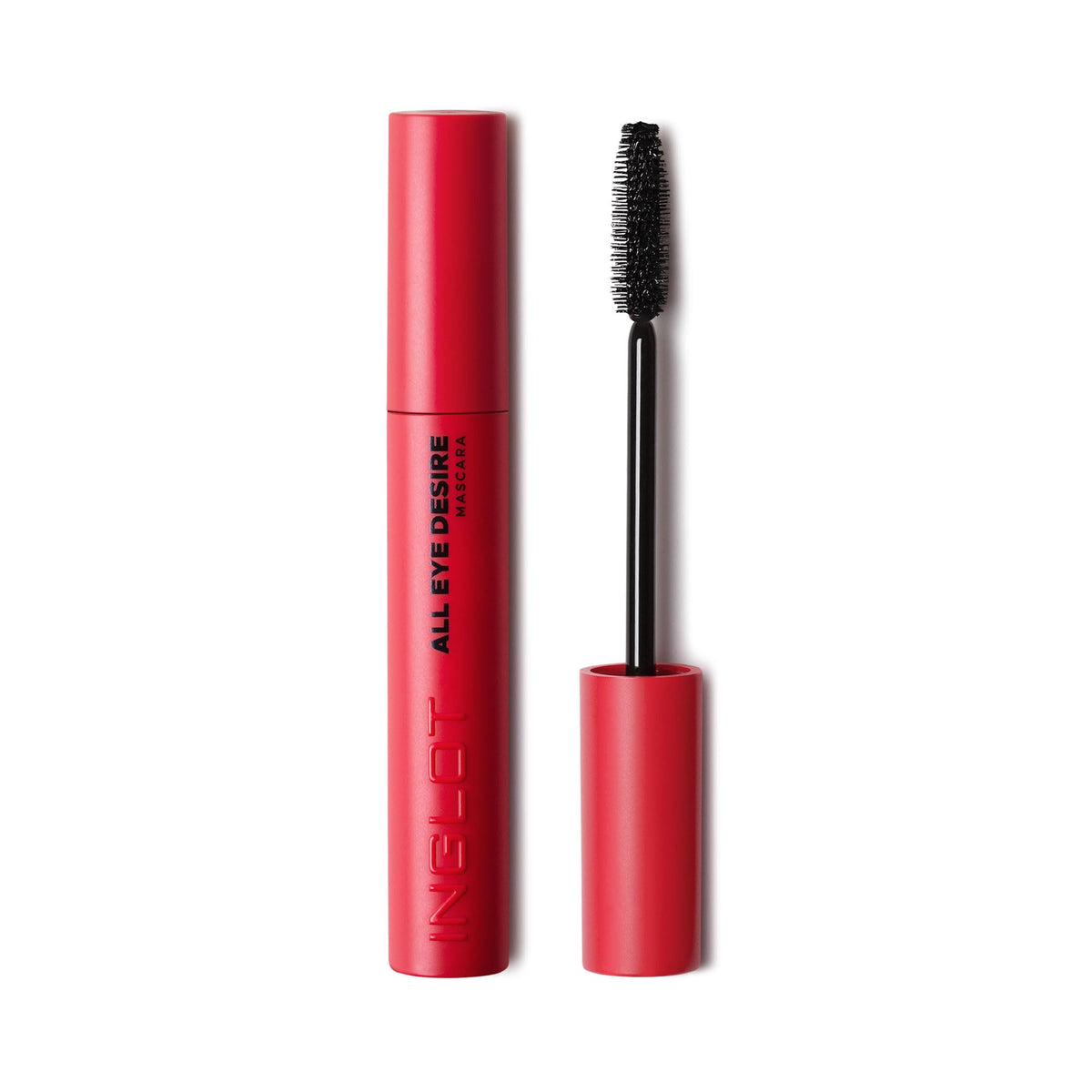 Inglot All Eye Desire Mascara – Volumen Intenso, Alargadora y Definición Precisa – Negro Mate 8,5 ml – Cepillo perfilador, Ojos sensibles
