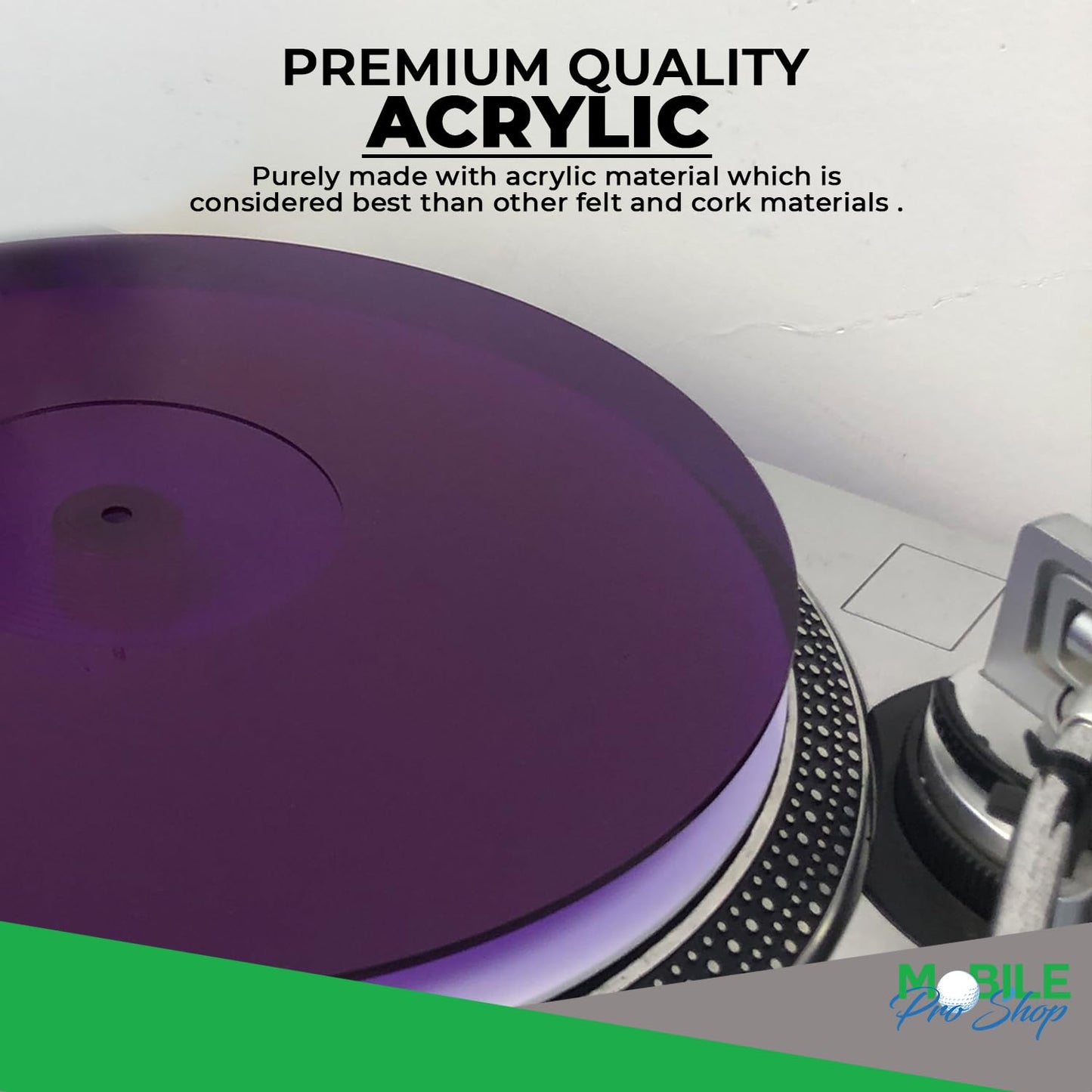 Tapete de acrílico para plato giratorio - Alfombrilla de vinilo para tocadiscos de 12 pulgadas - Reduce el ruido y mejora la calidad del sonido y proporciona graves más ajustados - Alfombrilla