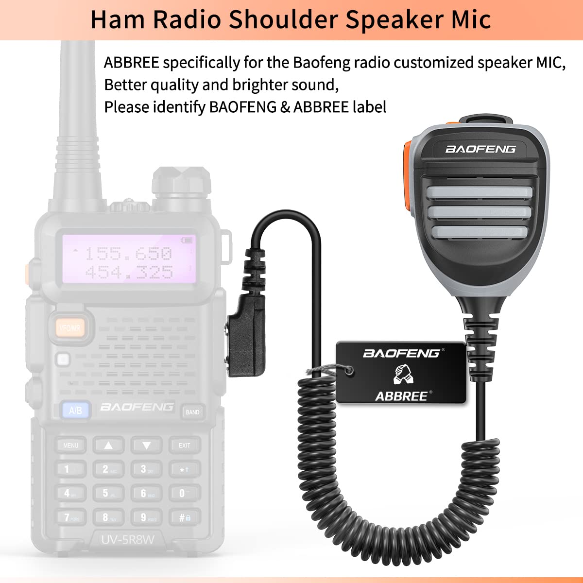 BaoFeng Walkie Talkie - Micrófono para altavoz de micrófono, micrófono de policía de hombro remoto para Baofeng UV-5R Mini BF-F8HP Pro 5RM DM21 UV32 UV-21R K5PLUS GM-15 Pro UV-5G PlusAR-152 GM-5RH UV
