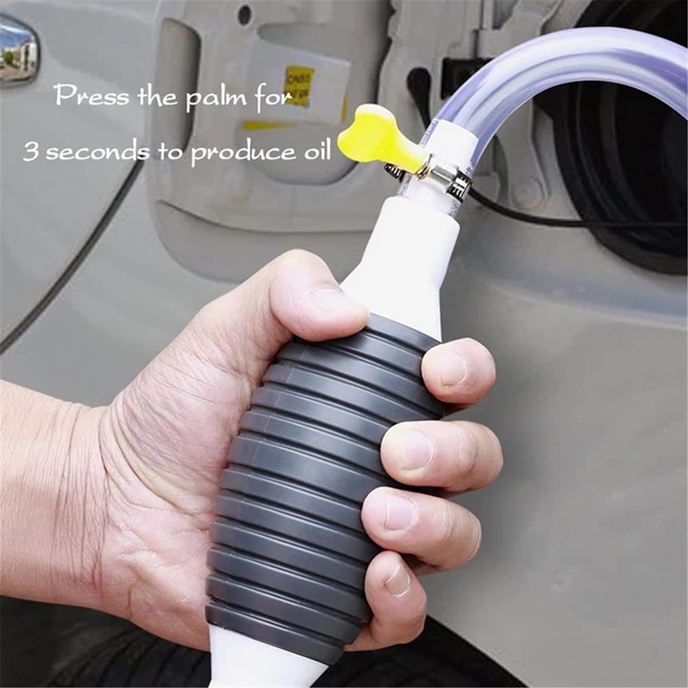 Bomba de Succión de Líquido Multifunción, Bomba Manual de Sifón de Alto Flujo para Gasolina, Bomba de Transferencia de Manual Portátil para Automóvil con Manguera de
