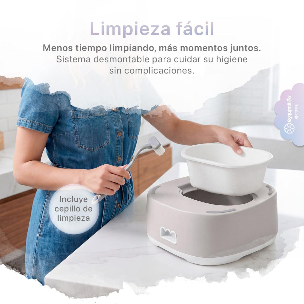ESQUIMAL Bacinica 3 en 1 Baño Entrenador Niño y Niña Asiento WC Beige